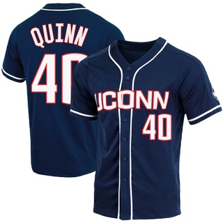 Braden Quinn Replica Navy Men's UConn Huskies Full-Button Baseball Jersey