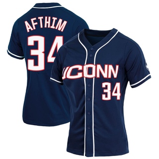 Brady Afthim Replica Navy Women's UConn Huskies Full-Button Baseball Jersey