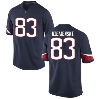 Brandon Niemenski Game Navy Men's UConn Huskies Football Jersey