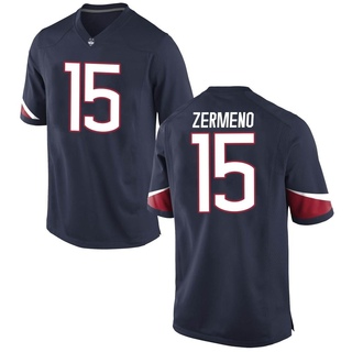 Brayden Zermeno Game Navy Men's UConn Huskies Football Jersey