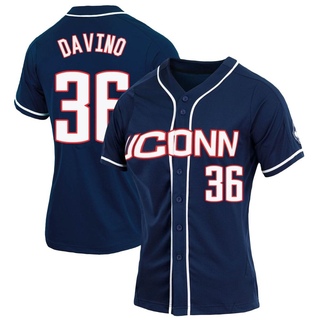 Brett Davino Replica Navy Women's UConn Huskies Full-Button Baseball Jersey