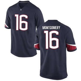 Brock Montgomery Game Navy Men's UConn Huskies Football Jersey