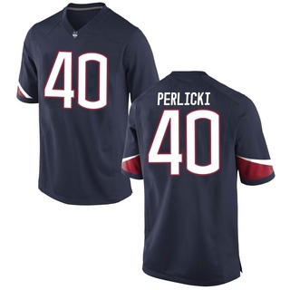 Bruno Perlicki Replica Navy Men's UConn Huskies Football Jersey