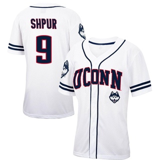 Caleb Shpur Replica White Women's UConn Huskies Colosseum /Navy Free Spirited Baseball Jersey