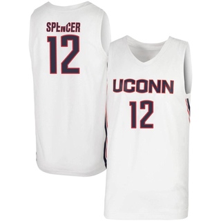 Cam Spencer Replica White Men's UConn Huskies Basketball Jersey