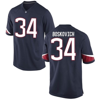 Carter Boskovich Game Navy Men's UConn Huskies Football Jersey