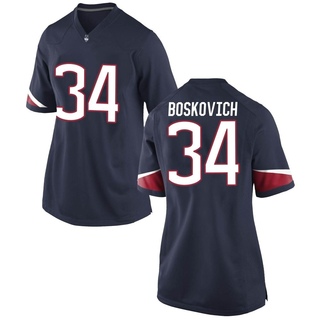 Carter Boskovich Game Navy Women's UConn Huskies Football Jersey