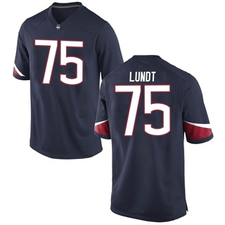 Chase Lundt Game Navy Men's UConn Huskies Football Jersey