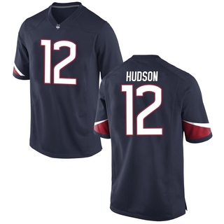 Chris Hudson Game Navy Men's UConn Huskies Football Jersey