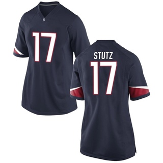 Connor Stutz Game Navy Women's UConn Huskies Football Jersey