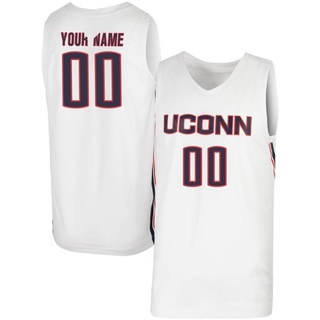 Custom Replica White Men's UConn Huskies Basketball Jersey