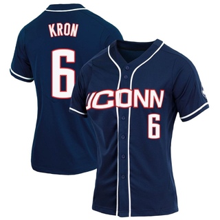 Drew Kron Replica Navy Women's UConn Huskies Full-Button Baseball Jersey