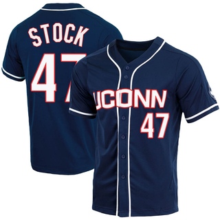 Erik Stock Replica Navy Men's UConn Huskies Full-Button Baseball Jersey