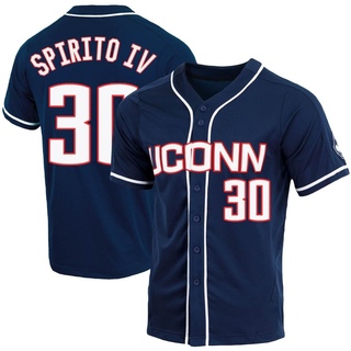 Frank Spirito IV Replica Navy Men's UConn Huskies Full-Button Baseball Jersey