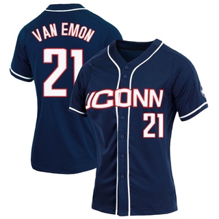 Gabe Van Emon Replica Navy Women's UConn Huskies Full-Button Baseball Jersey