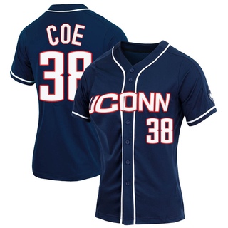 Garrett Coe Replica Navy Women's UConn Huskies Full-Button Baseball Jersey