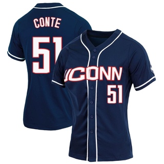 Giovanni Conte Replica Navy Women's UConn Huskies Full-Button Baseball Jersey