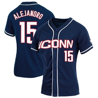 Hector Alejandro Replica Navy Women's UConn Huskies Full-Button Baseball Jersey