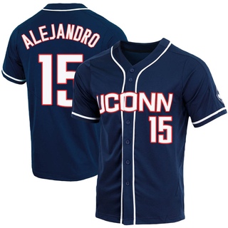 Hector Alejandro Replica Navy Youth UConn Huskies Full-Button Baseball Jersey