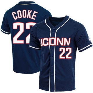 Ian Cooke Replica Navy Men's UConn Huskies Full-Button Baseball Jersey