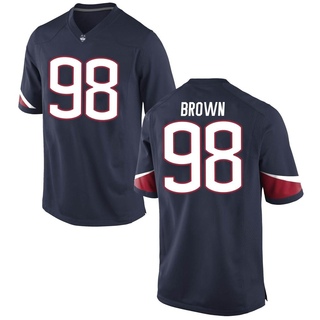 Jaavon Brown Game Brown Youth UConn Huskies Navy Football Jersey