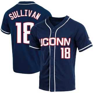 Jack Sullivan Replica Navy Men's UConn Huskies Full-Button Baseball Jersey