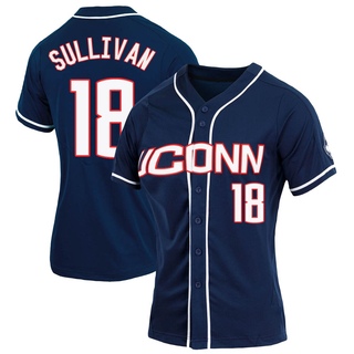 Jack Sullivan Replica Navy Women's UConn Huskies Full-Button Baseball Jersey