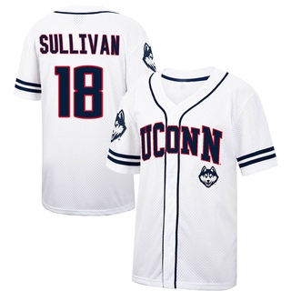 Jack Sullivan Replica White Men's UConn Huskies Colosseum /Navy Free Spirited Baseball Jersey