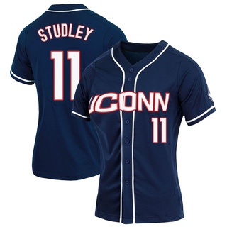 Jake Studley Replica Navy Women's UConn Huskies Full-Button Baseball Jersey