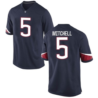 Jalen Mitchell Game Navy Men's UConn Huskies Football Jersey