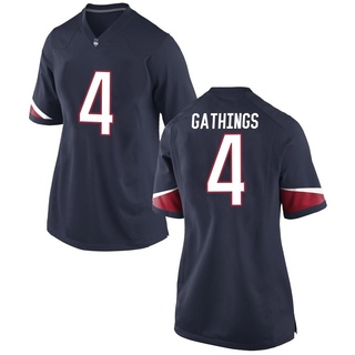 Jasaiah Gathings Game Navy Women's UConn Huskies Football Jersey