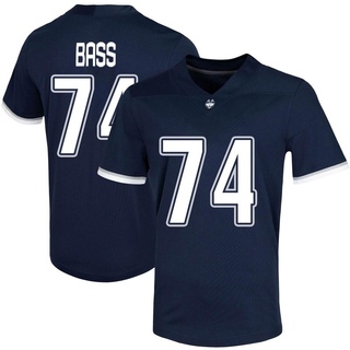 Jayden Bass Game Navy Men's UConn Huskies Untouchable Football Jersey