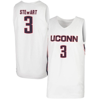 Jaylin Stewart Replica White Men's UConn Huskies Basketball Jersey