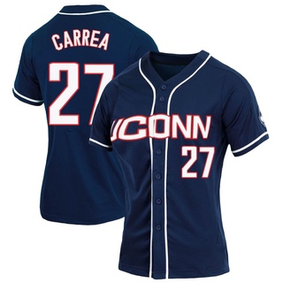 Joe Carrea Replica Navy Women's UConn Huskies Full-Button Baseball Jersey