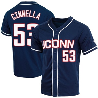 Joe Cinnella Replica Navy Men's UConn Huskies Full-Button Baseball Jersey