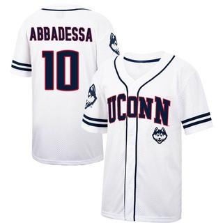 Jude Abbadessa Replica White Men's UConn Huskies Colosseum /Navy Free Spirited Baseball Jersey