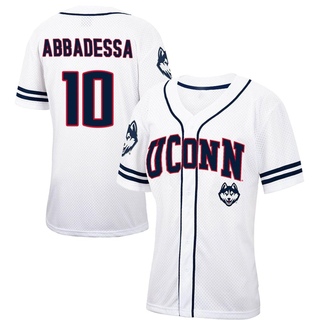 Jude Abbadessa Replica White Women's UConn Huskies Colosseum /Navy Free Spirited Baseball Jersey