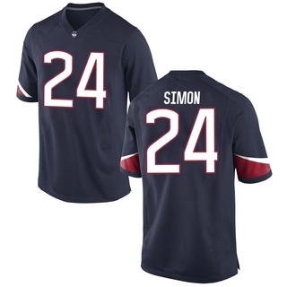 Julien Simon Game Navy Youth UConn Huskies Football Jersey