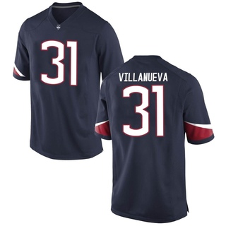 Kalen Villanueva Game Navy Men's UConn Huskies Football Jersey