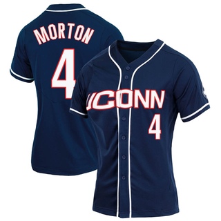 Korey Morton Replica Navy Women's UConn Huskies Full-Button Baseball Jersey