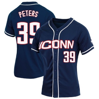 Kyle Peters Replica Navy Women's UConn Huskies Full-Button Baseball Jersey