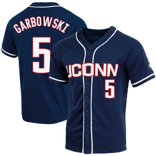 Matt Garbowski Replica Navy Men's UConn Huskies Full-Button Baseball Jersey