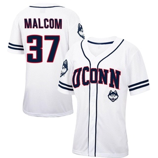 Matt Malcom Replica White Women's UConn Huskies Colosseum /Navy Free Spirited Baseball Jersey