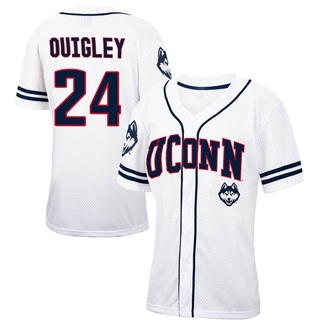 Michael Quigley Replica White Women's UConn Huskies Colosseum /Navy Free Spirited Baseball Jersey