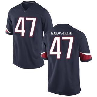 Nathaniel Wallace-Dilling Game Navy Men's UConn Huskies Football Jersey