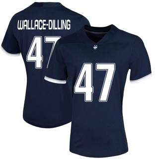 Nathaniel Wallace-Dilling Game Navy Women's UConn Huskies Untouchable Football Jersey