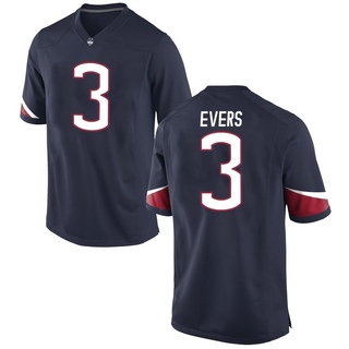 Nick Evers Game Navy Men's UConn Huskies Football Jersey