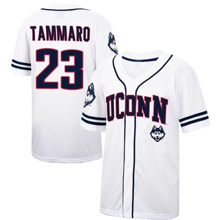 Paul Tammaro Replica White Men's UConn Huskies Colosseum /Navy Free Spirited Baseball Jersey