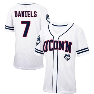 Ryan Daniels Replica White Women's UConn Huskies Colosseum /Navy Free Spirited Baseball Jersey