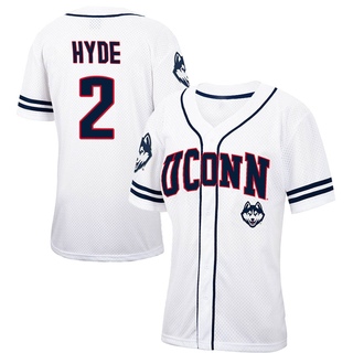 Ryan Hyde Replica White Women's UConn Huskies Colosseum /Navy Free Spirited Baseball Jersey